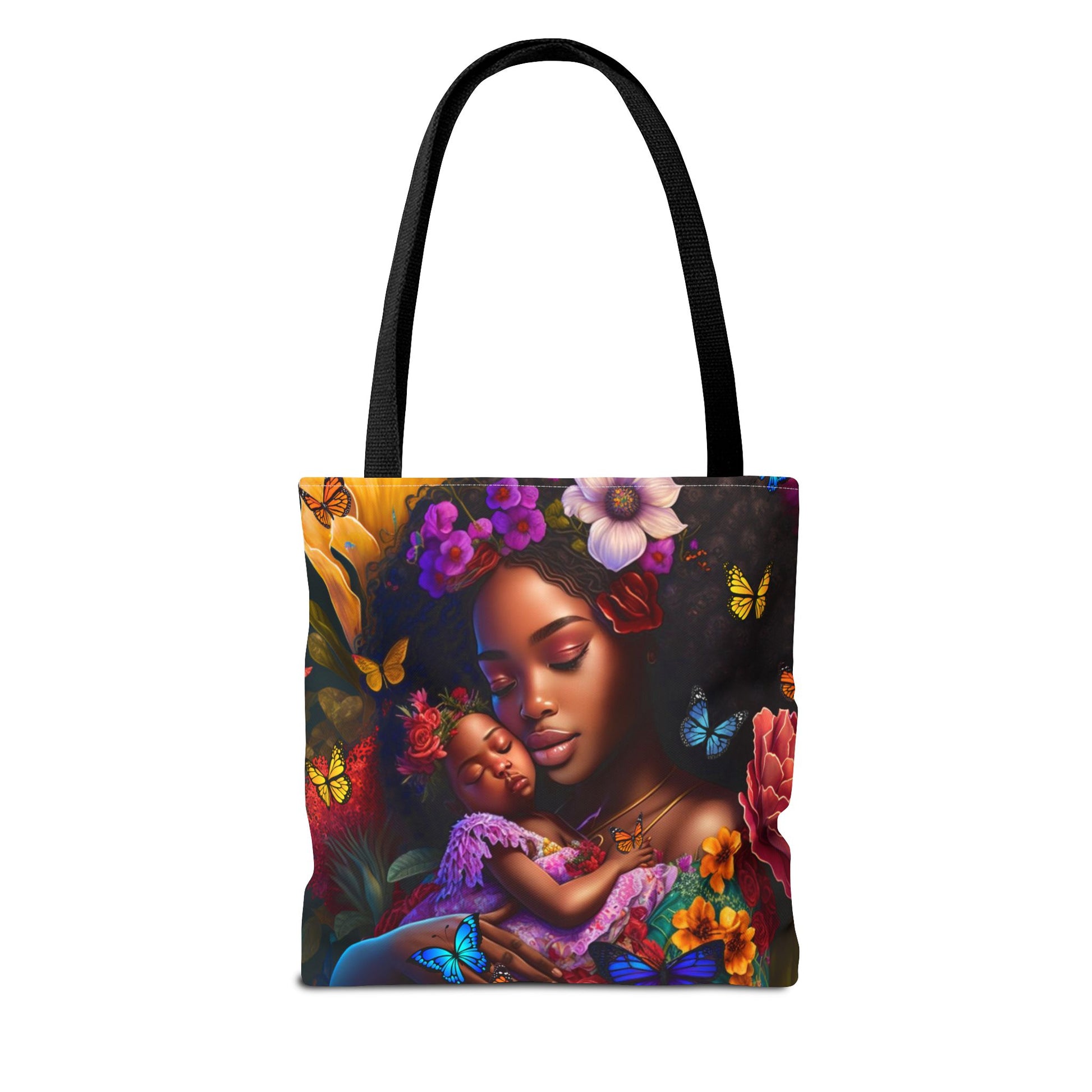African American Mom with Baby Tote Bag