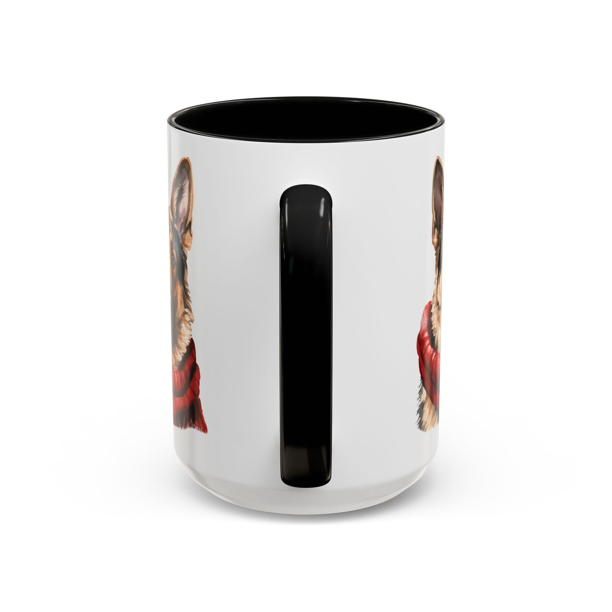 German Shepherd in Red Scarf Accent Coffee Mug | 11oz 15oz