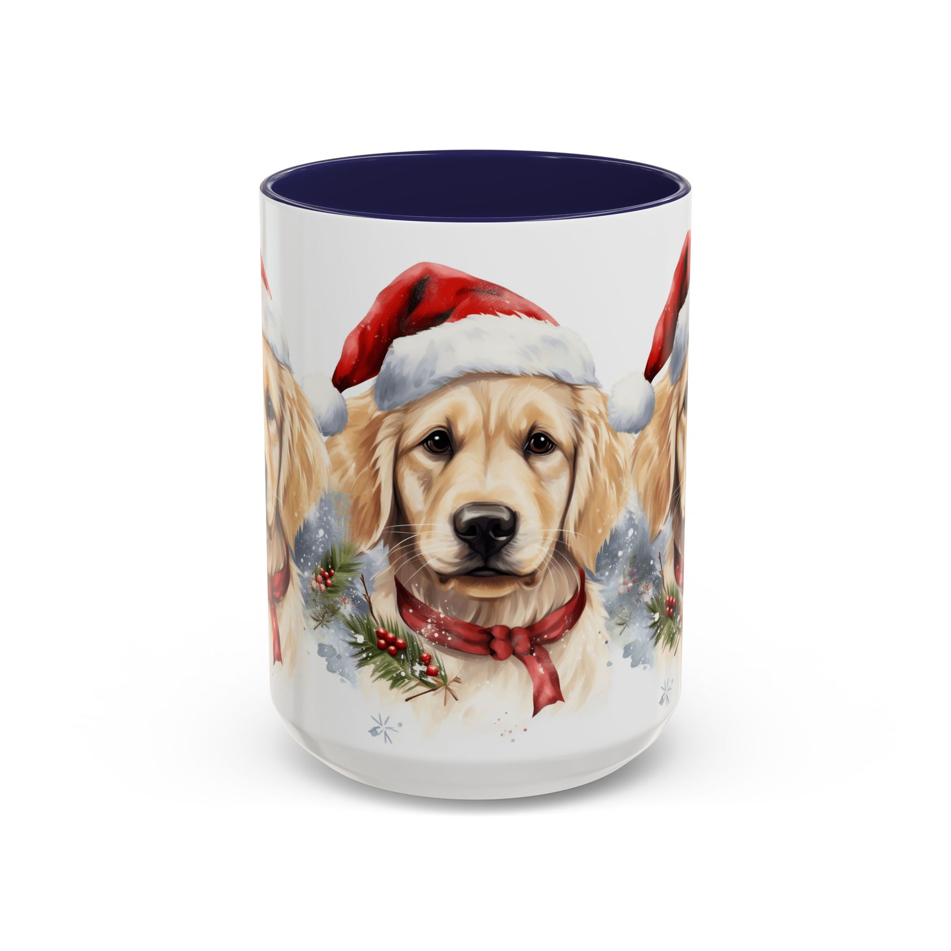 Golden Retriever Christmas Mug — Festive Santa Dog Accent Coffee Cup (11/15oz)