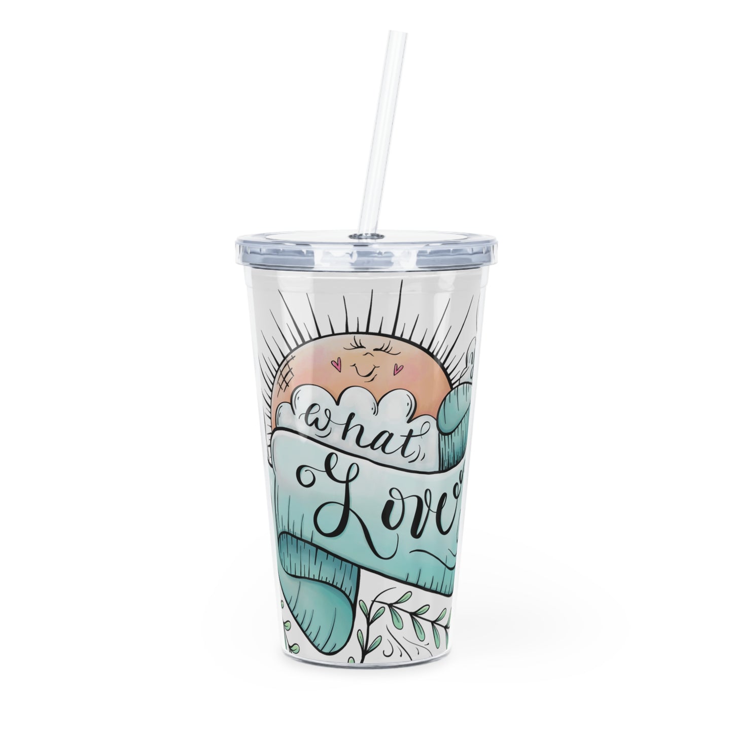 Do What You Love Plastic Tumbler with Straw