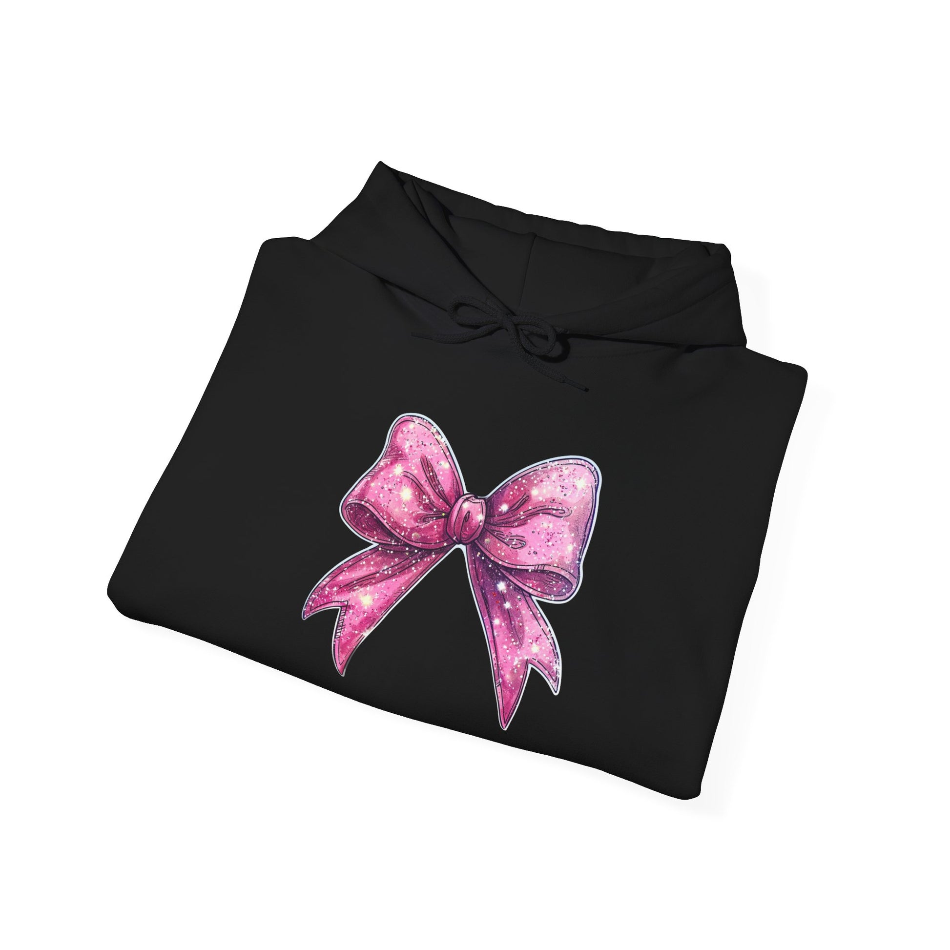Chic Pink Bow Hoodie - Cozy Fashion, Inspirational Gift, Everyday Wear, Holiday Sweatshirt, Cute Casual Apparel