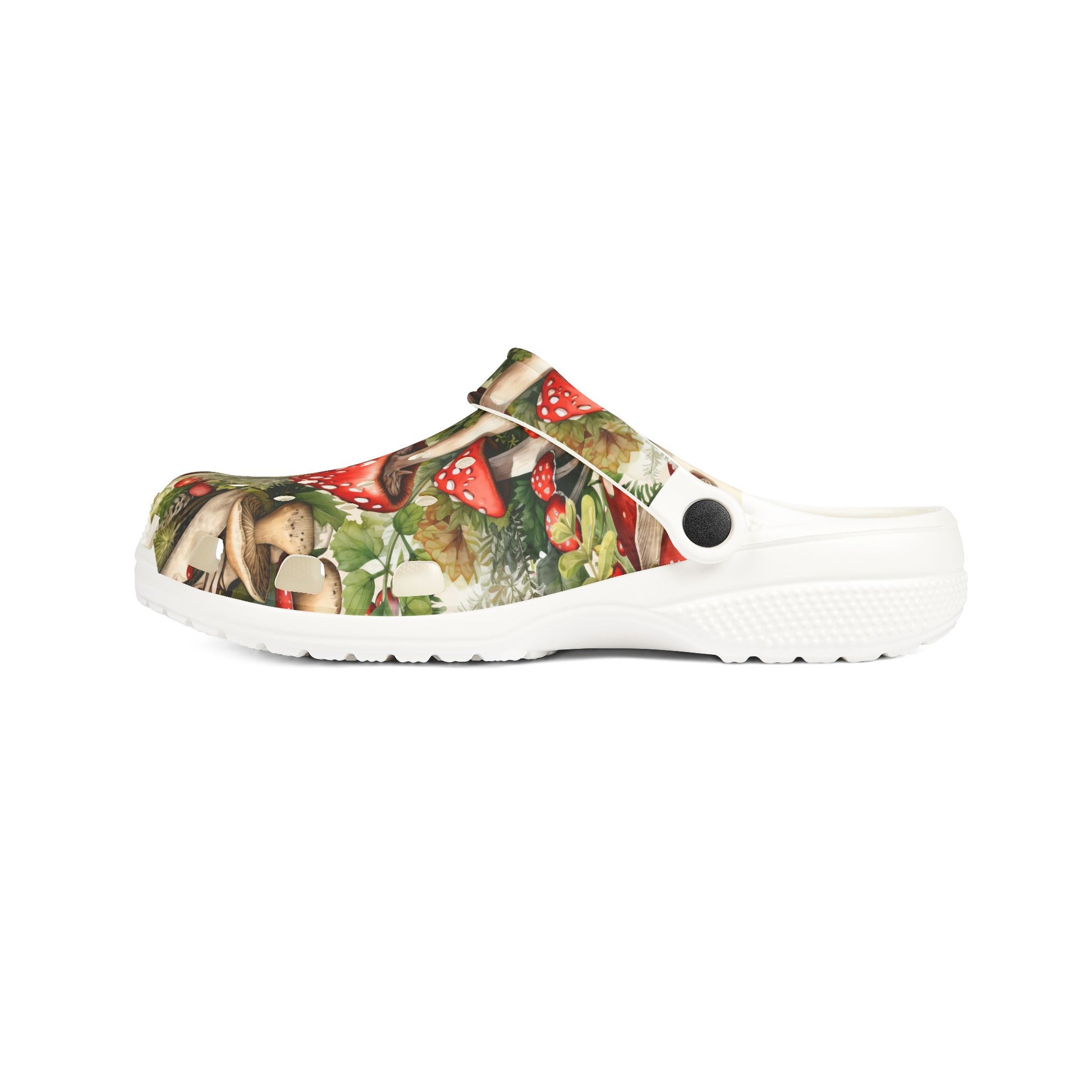 Whimsical Mushroom Print Clogs