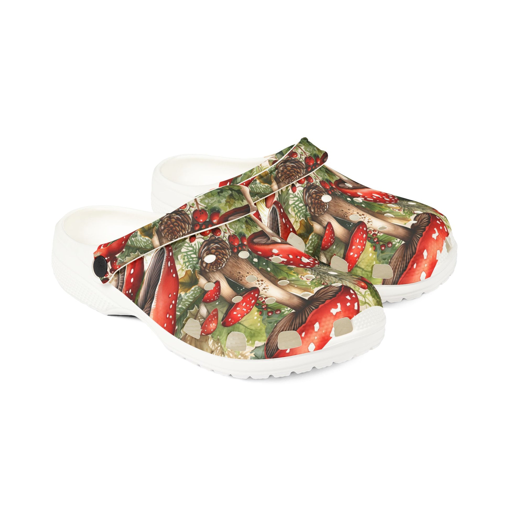 Whimsical Mushroom Print Clogs