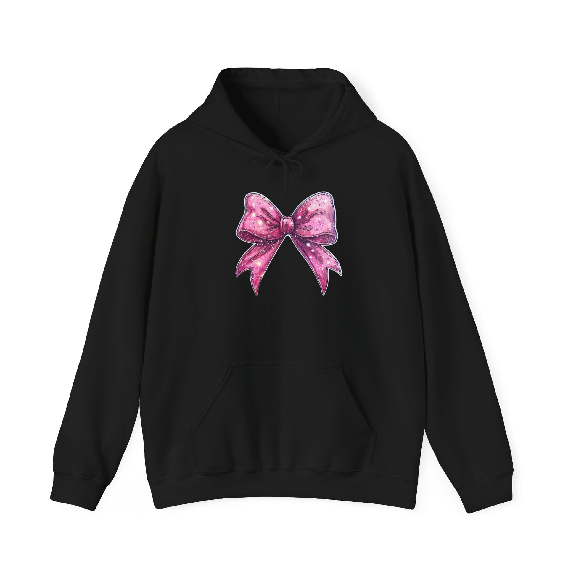 Chic Pink Bow Hoodie - Cozy Fashion, Inspirational Gift, Everyday Wear, Holiday Sweatshirt, Cute Casual Apparel