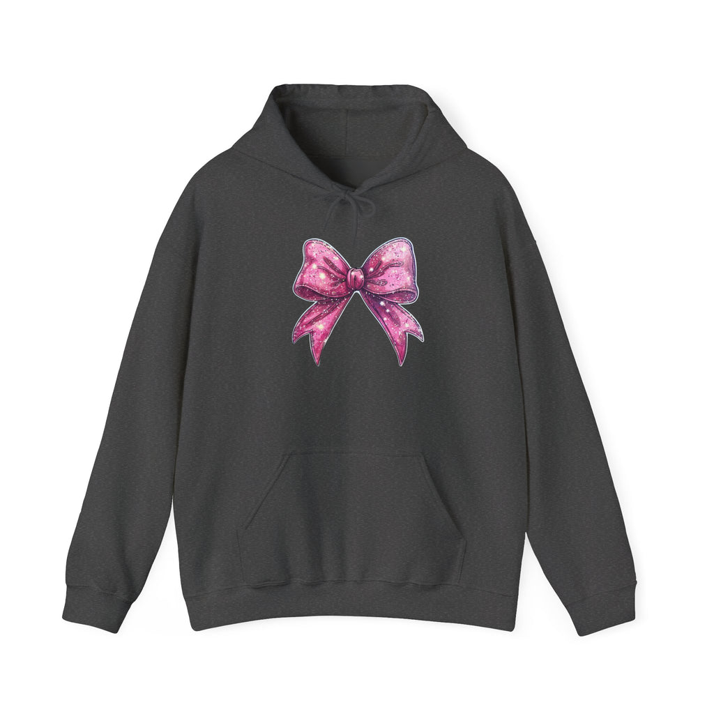 Chic Pink Bow Hoodie - Cozy Fashion, Inspirational Gift, Everyday Wear, Holiday Sweatshirt, Cute Casual Apparel