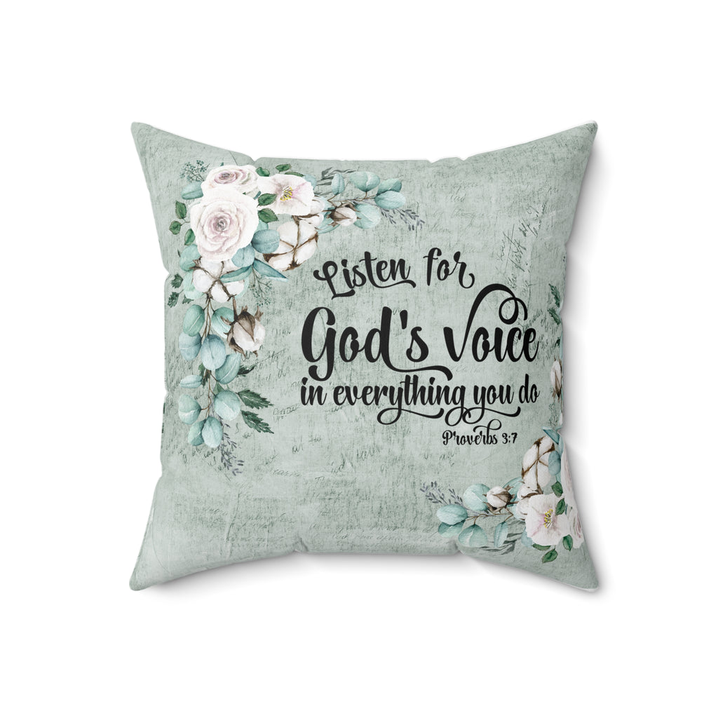 God's Voice Green Pillow