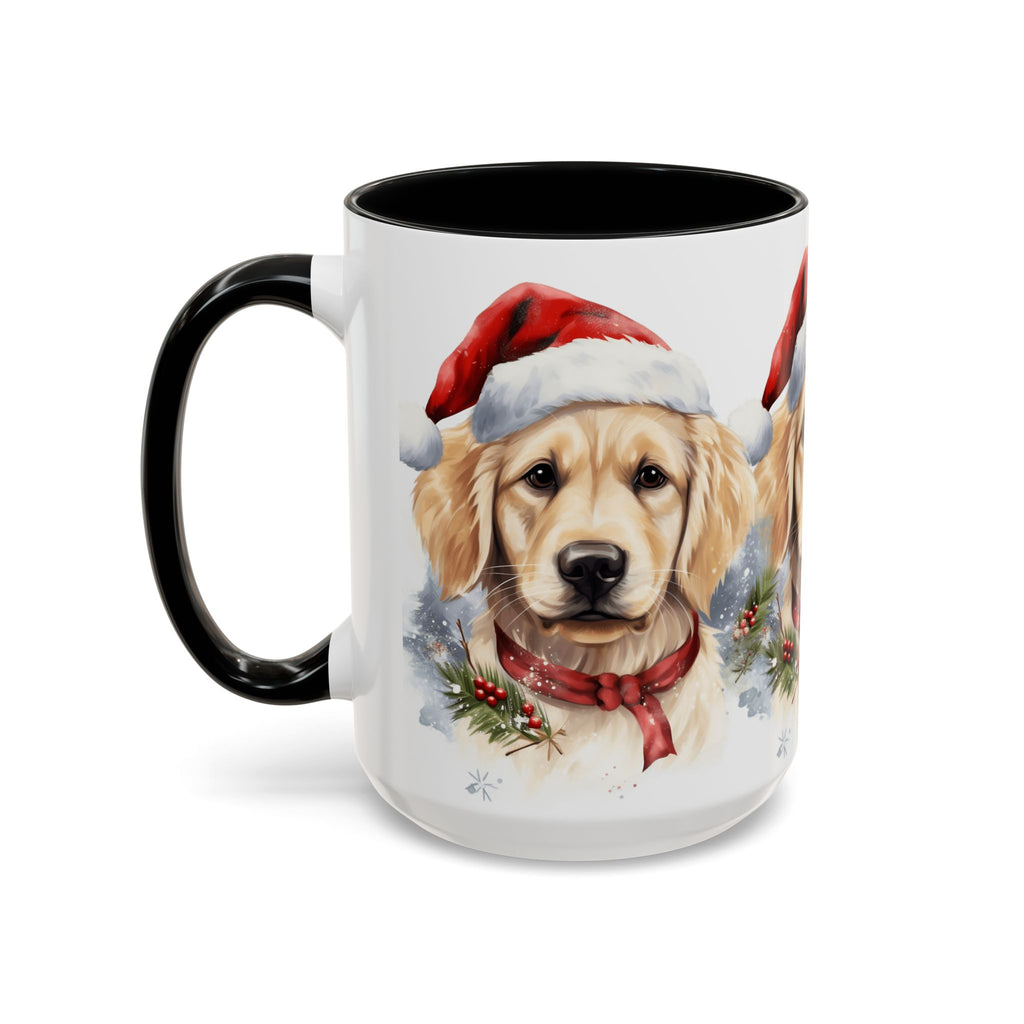 Golden Retriever Christmas Mug — Festive Santa Dog Accent Coffee Cup (11/15oz)