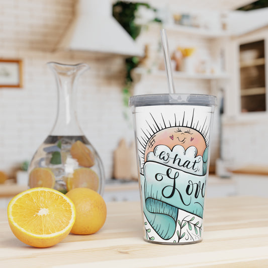 Do What You Love Plastic Tumbler with Straw