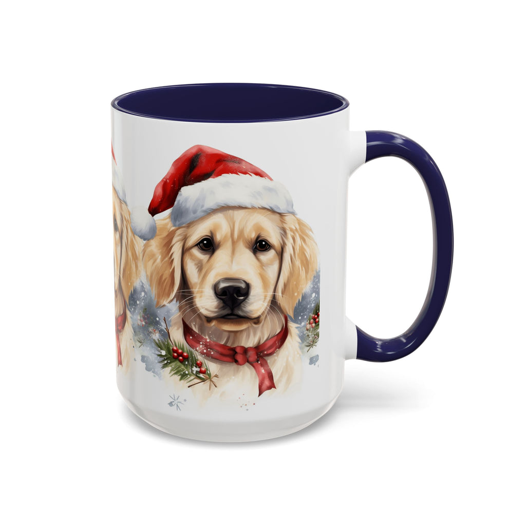 Golden Retriever Christmas Mug — Festive Santa Dog Accent Coffee Cup (11/15oz)