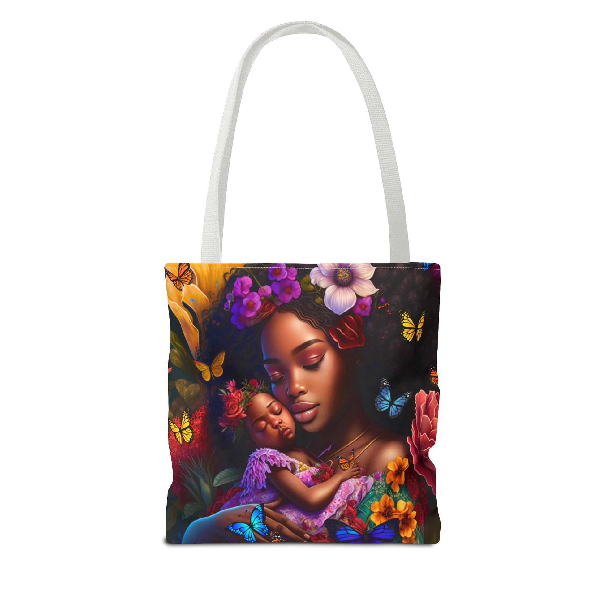 African American Mom with Baby Tote Bag