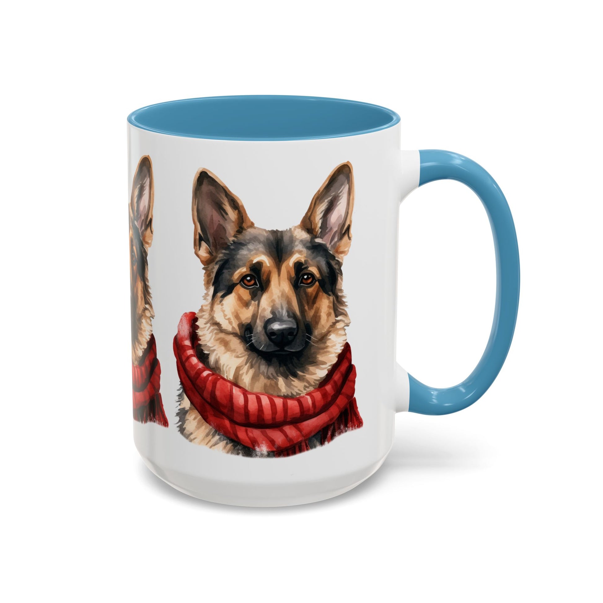 German Shepherd in Red Scarf Accent Coffee Mug | 11oz 15oz