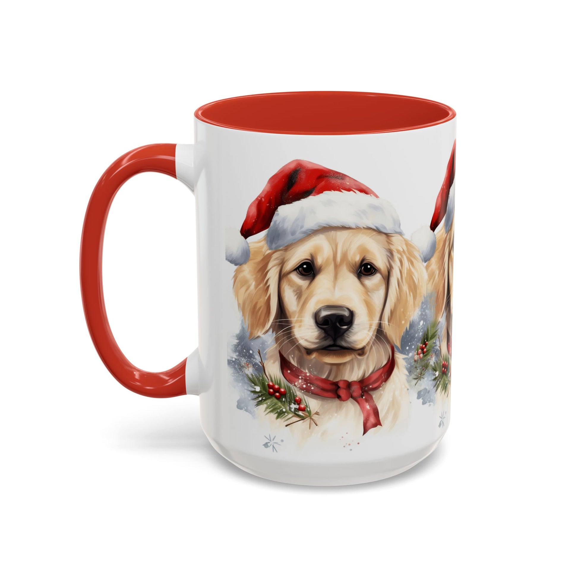 Golden Retriever Christmas Mug — Festive Santa Dog Accent Coffee Cup (11/15oz)