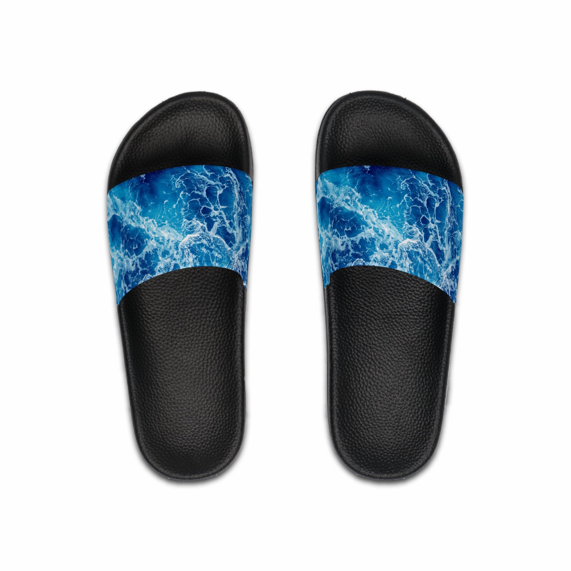 Men's Ocean Waves Slide Sandals - Beachwear for Summer, Sea Life Flip Flops, Coastal Slip-On Shoes, Vacation Footwear, Sand Beach Slides