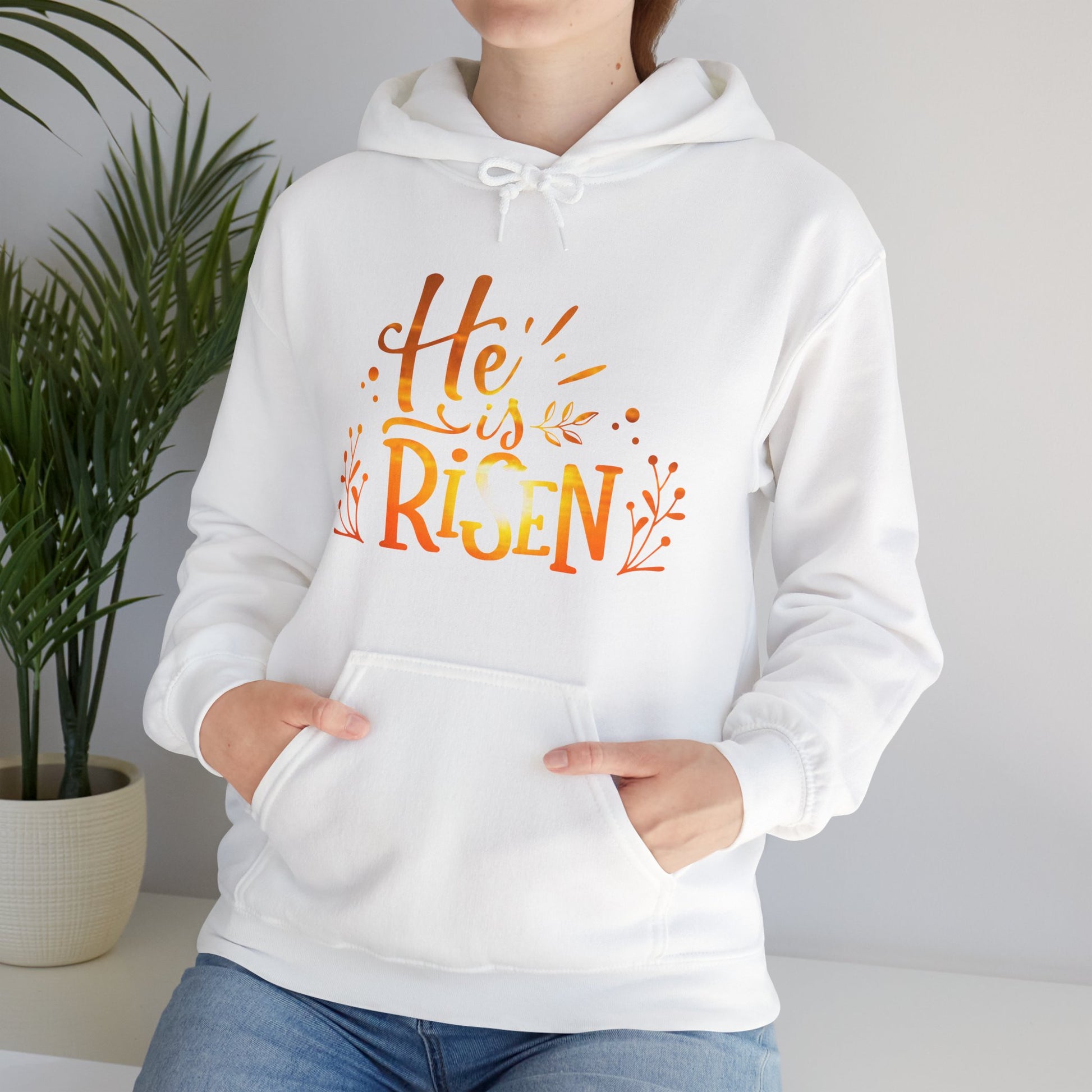 Christian Hooded Sweatshirt He Is Risen Jesus TShirt