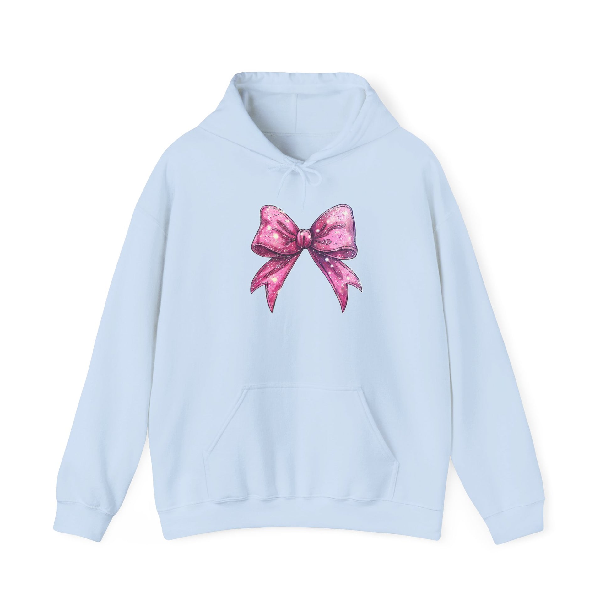 Chic Pink Bow Hoodie - Cozy Fashion, Inspirational Gift, Everyday Wear, Holiday Sweatshirt, Cute Casual Apparel