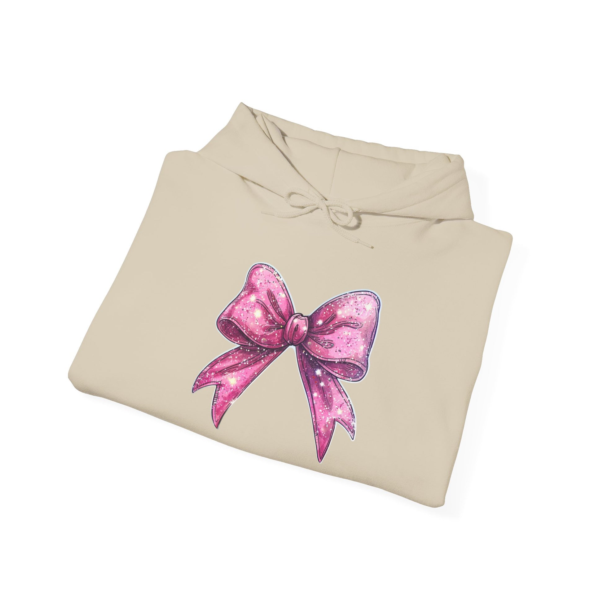 Chic Pink Bow Hoodie - Cozy Fashion, Inspirational Gift, Everyday Wear, Holiday Sweatshirt, Cute Casual Apparel