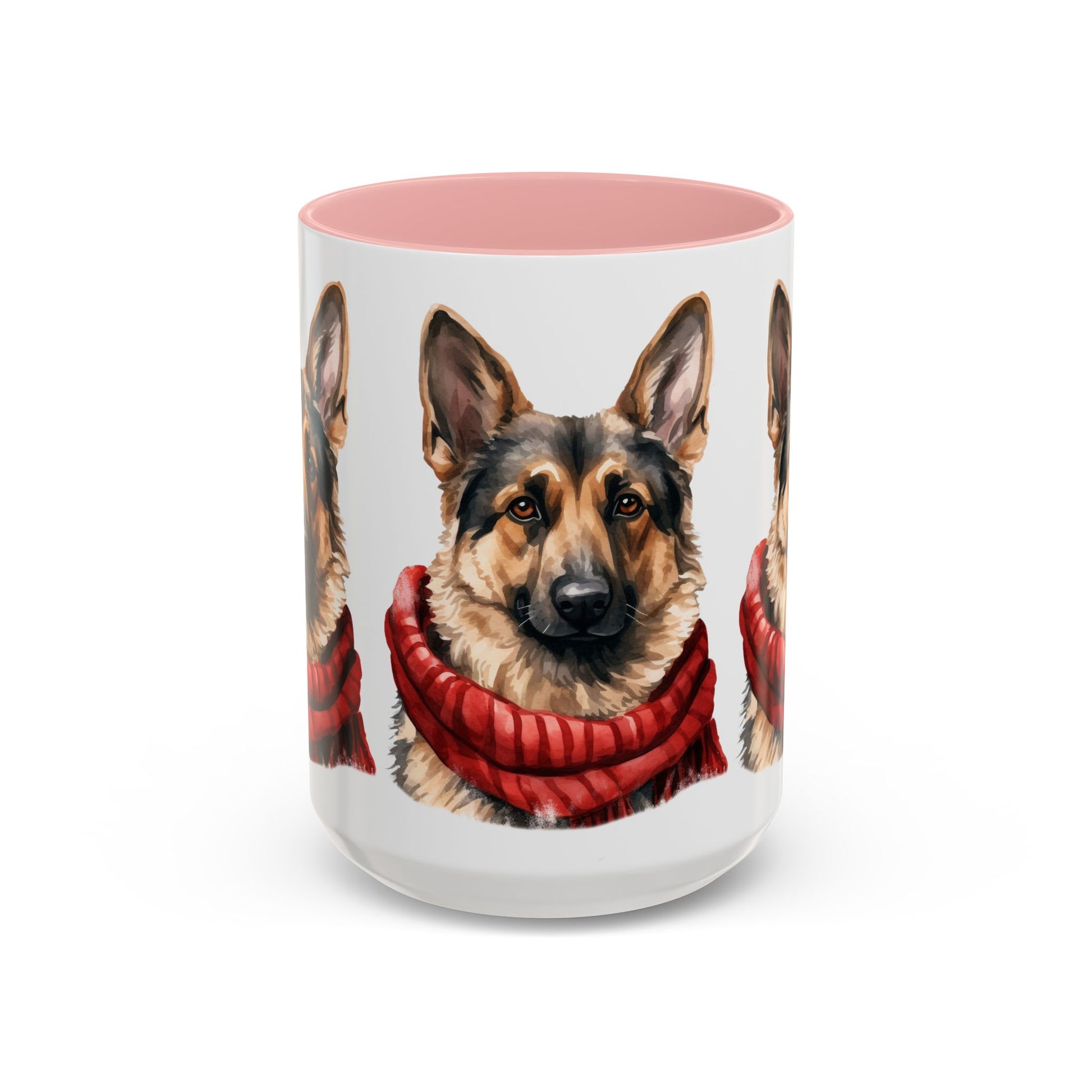 German Shepherd in Red Scarf Accent Coffee Mug | 11oz 15oz