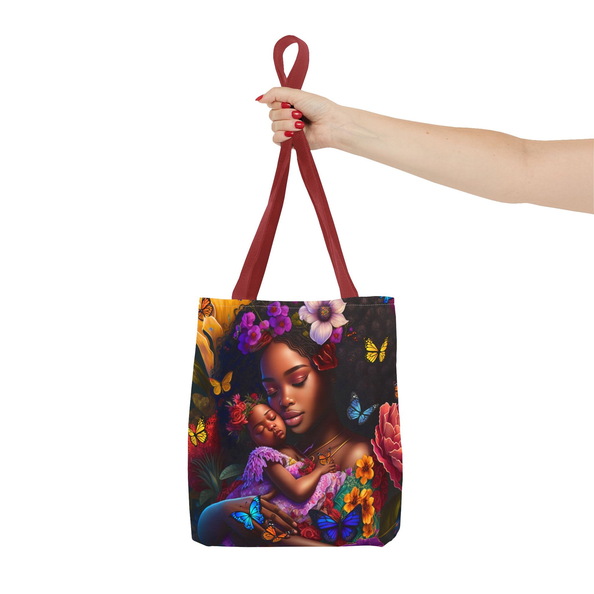 African American Mom with Baby Tote Bag