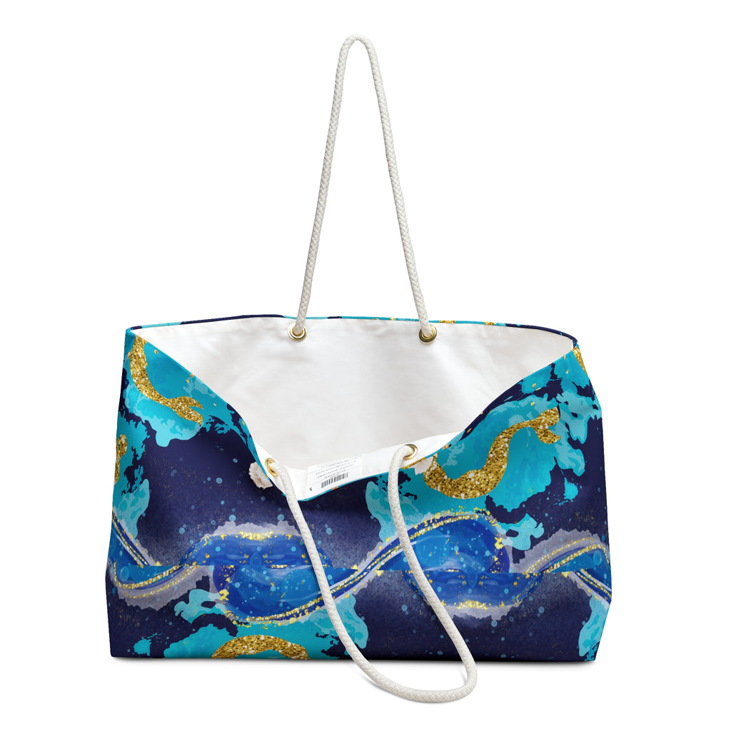 Mermaid Turquoise Gold Weekender Bag