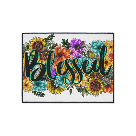 Blessed Heavy Duty Floor Mat, Christian Floor Mat