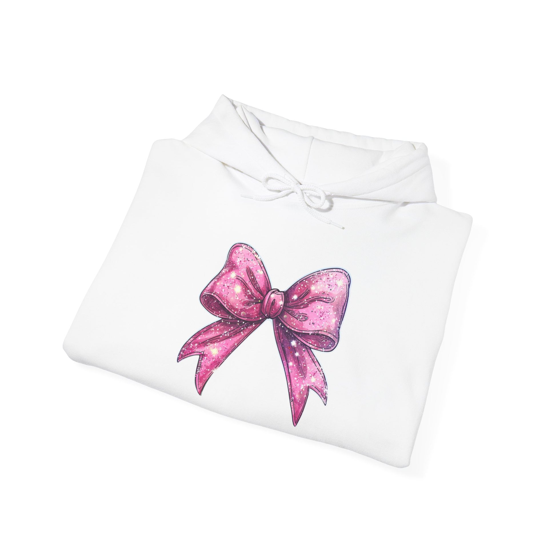 Chic Pink Bow Hoodie - Cozy Fashion, Inspirational Gift, Everyday Wear, Holiday Sweatshirt, Cute Casual Apparel