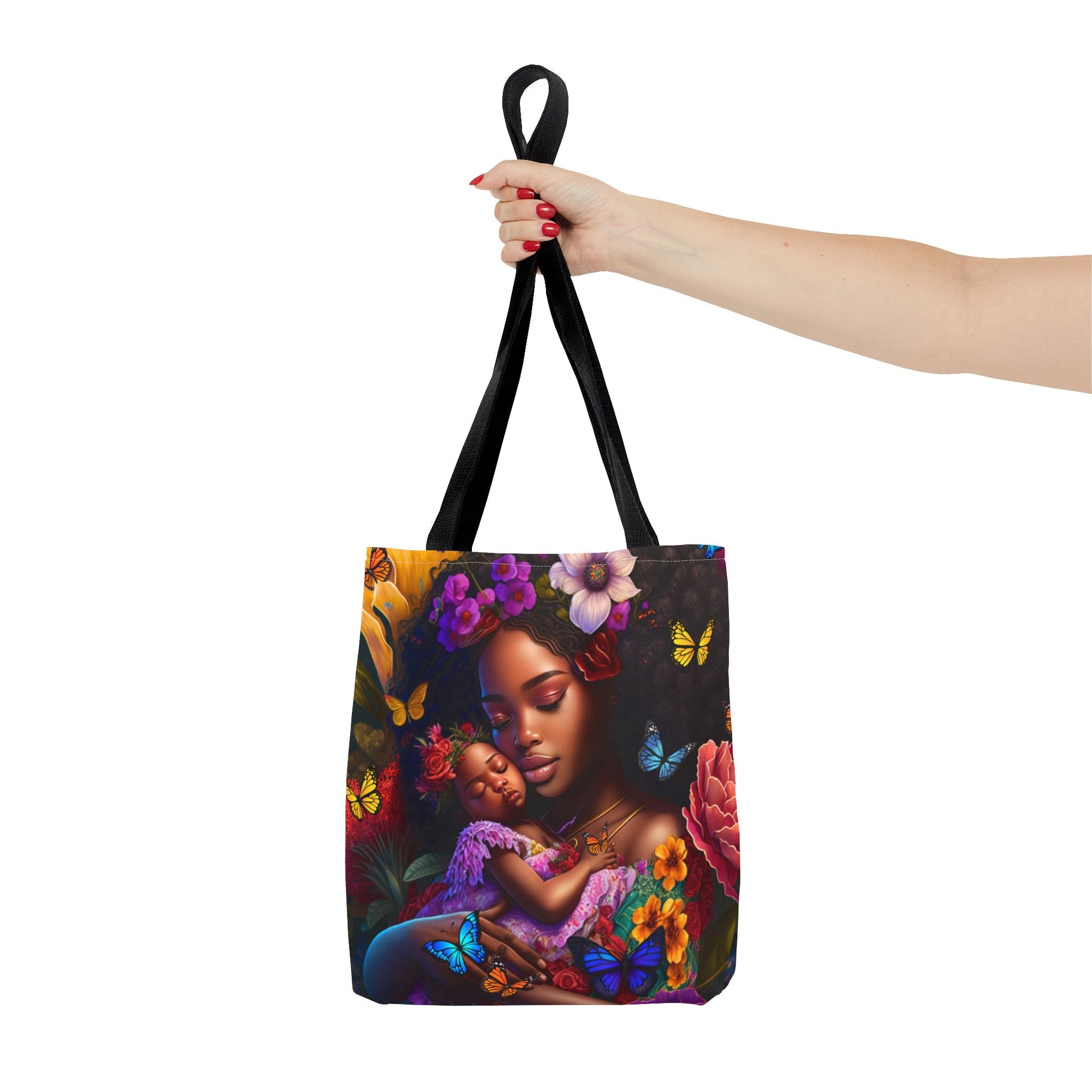 African American Mom with Baby Tote Bag