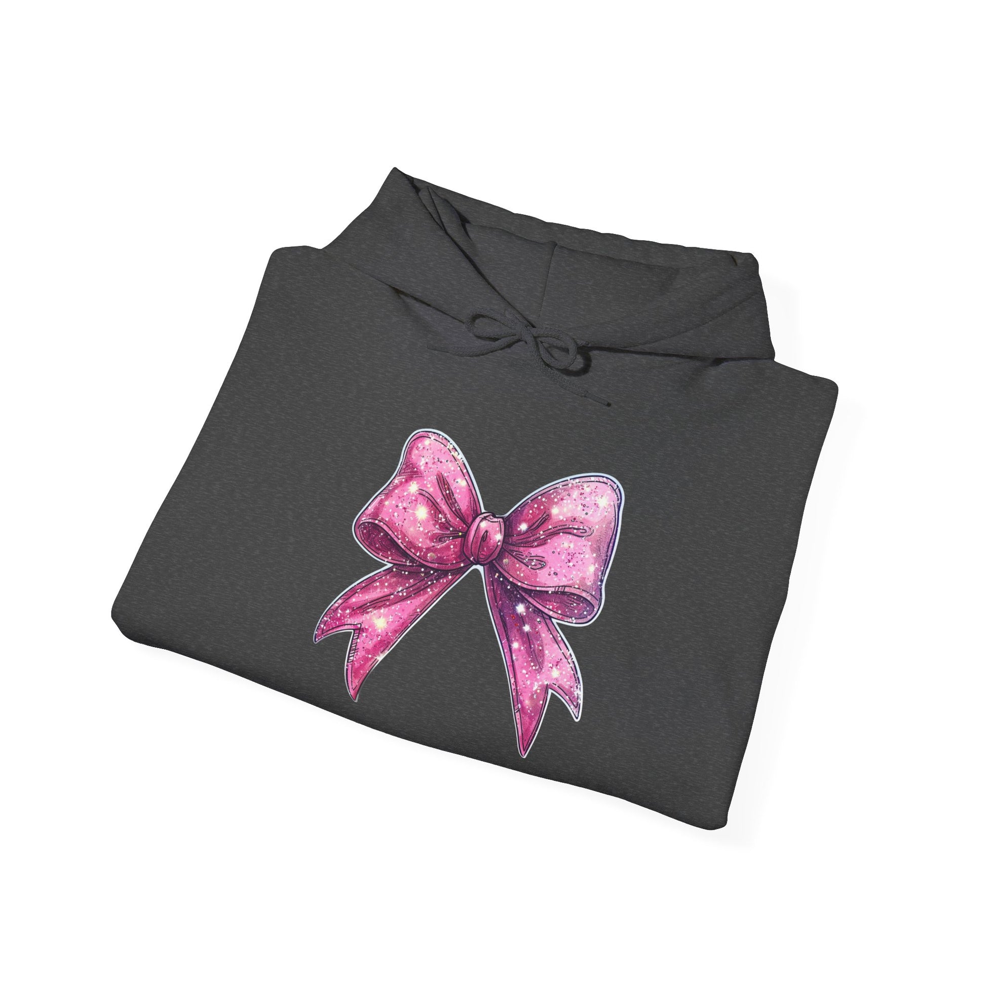 Chic Pink Bow Hoodie - Cozy Fashion, Inspirational Gift, Everyday Wear, Holiday Sweatshirt, Cute Casual Apparel