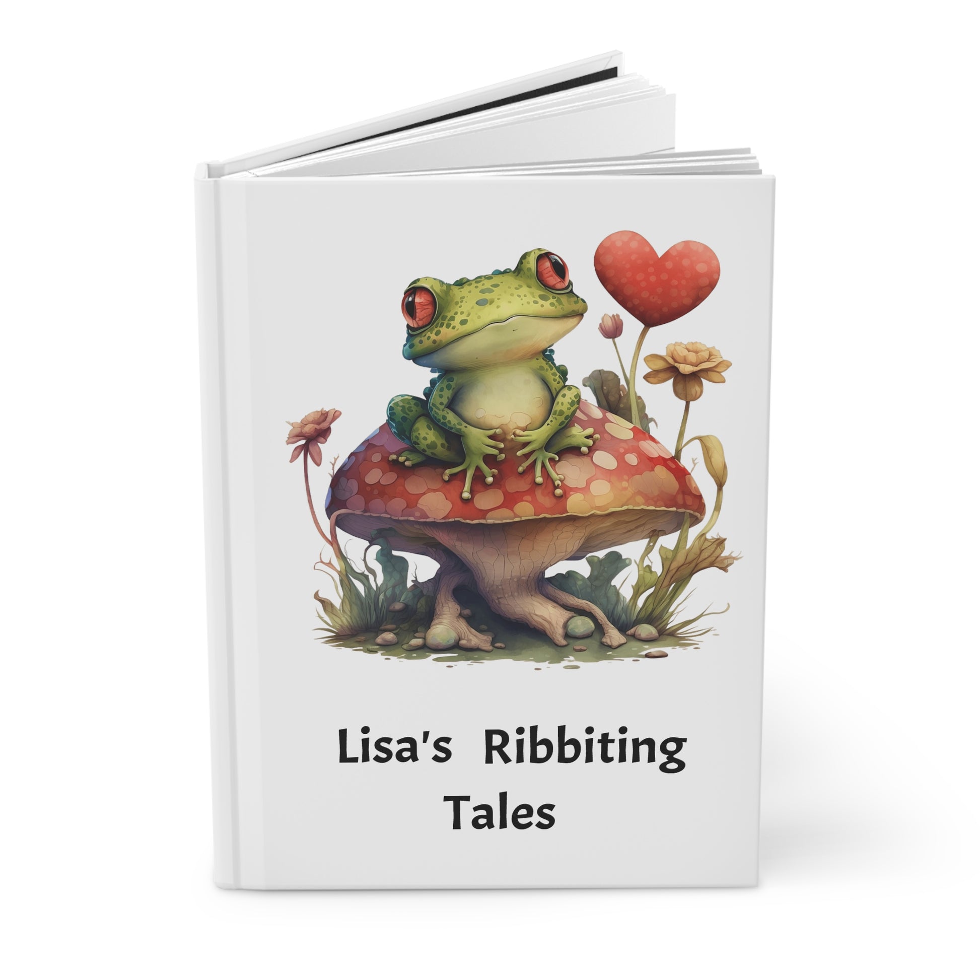 Frog-Inspired Hardcover Journal for Creative Writing, Lisa's Ribbiting Tales, Nature Lovers Journal, Gift for Kids, Journal for Students