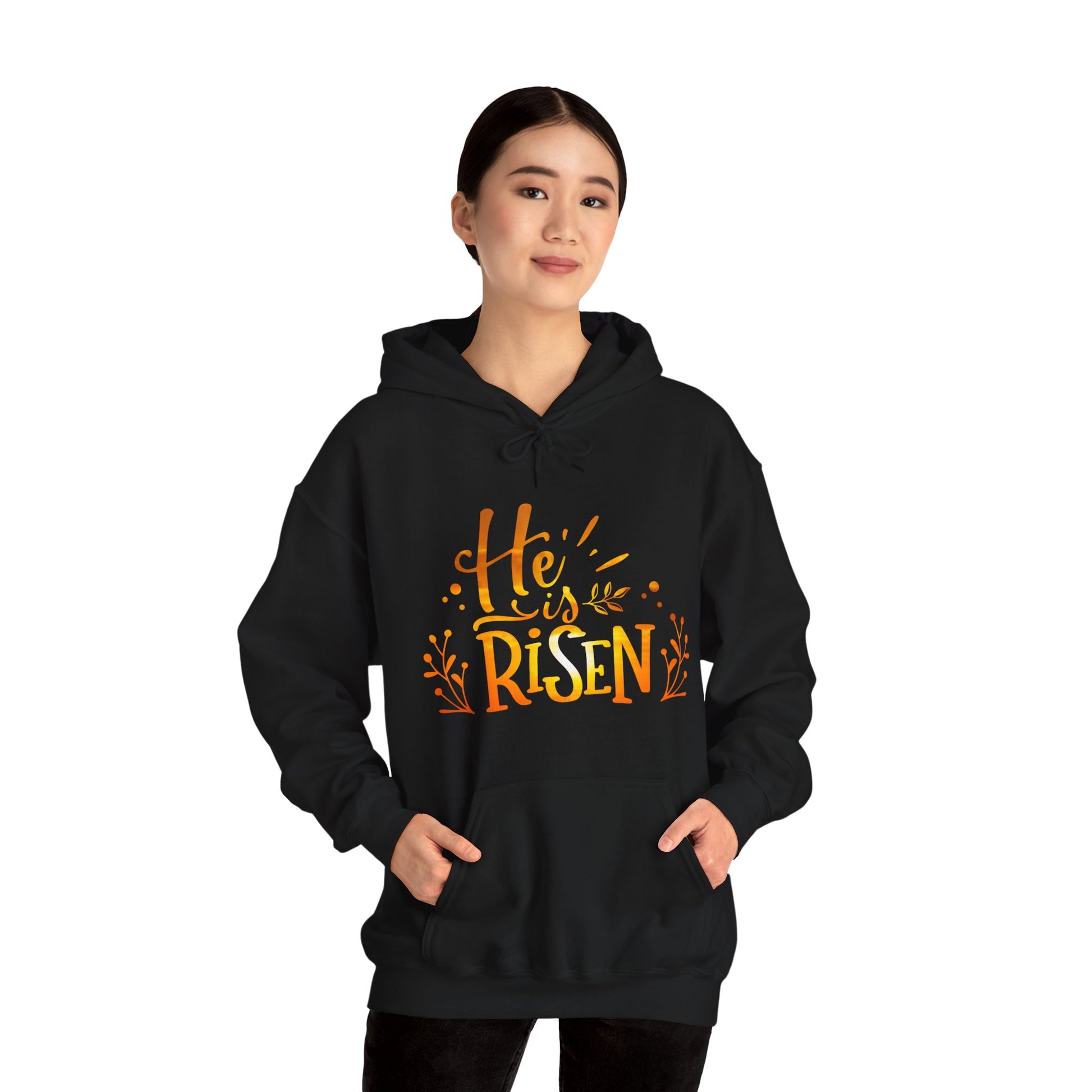 Christian Hooded Sweatshirt He Is Risen Jesus TShirt