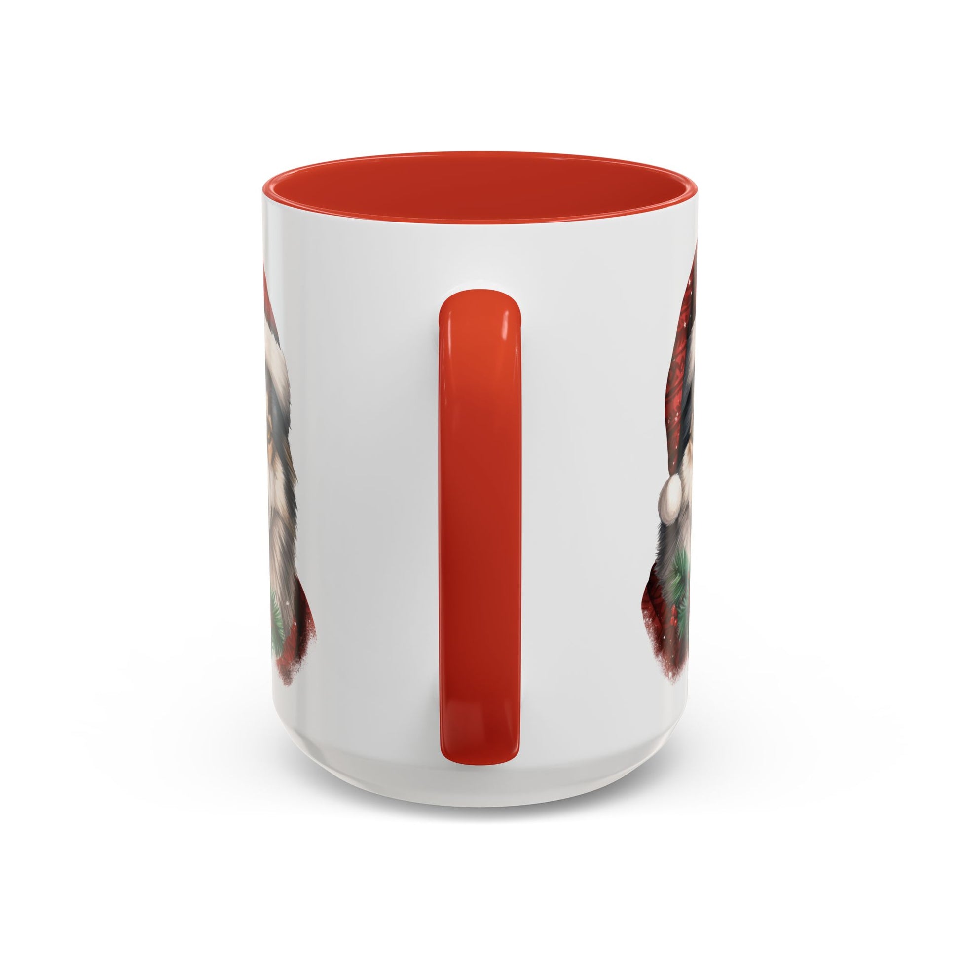 Christmas Husky Accent Coffee Mug – Festive Santa Hat Dog Holiday Gift (11/15oz)
