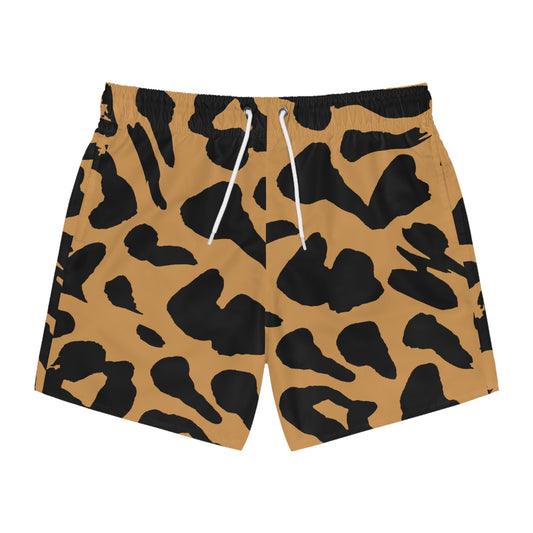 Leopard Print Swim Trunks for Men