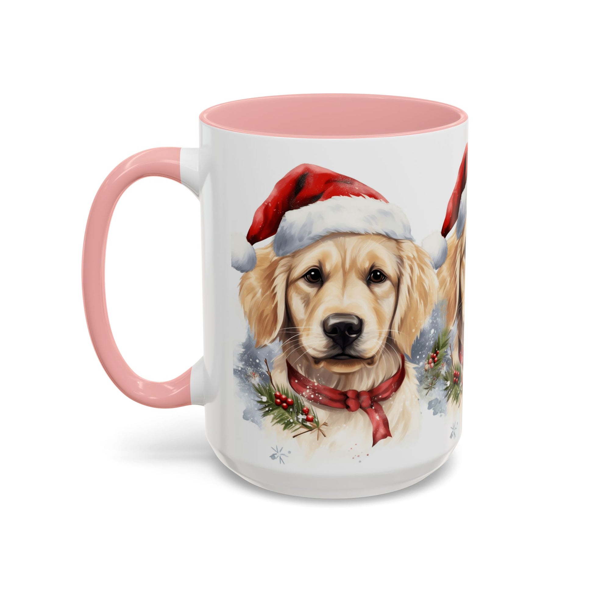 Golden Retriever Christmas Mug — Festive Santa Dog Accent Coffee Cup (11/15oz)