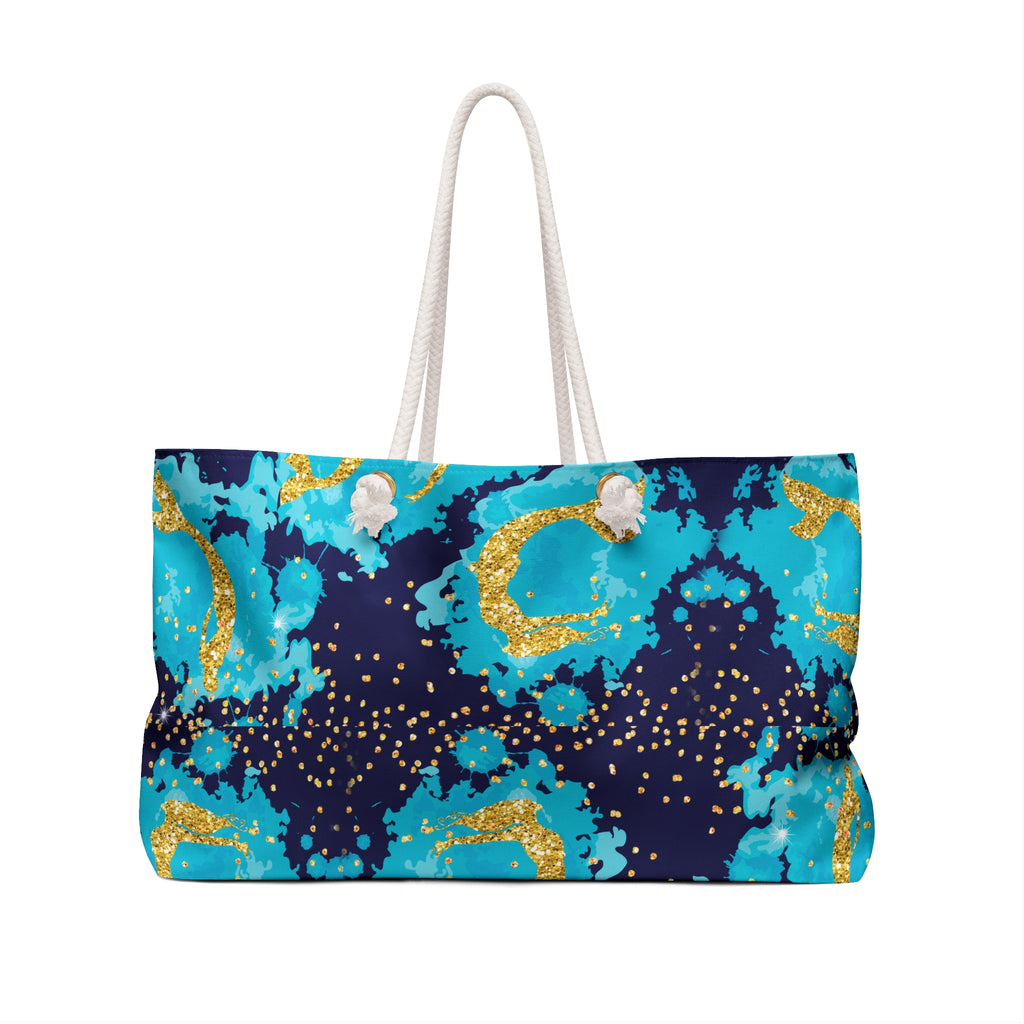 Mermaid Turquoise Gold Weekender Bag