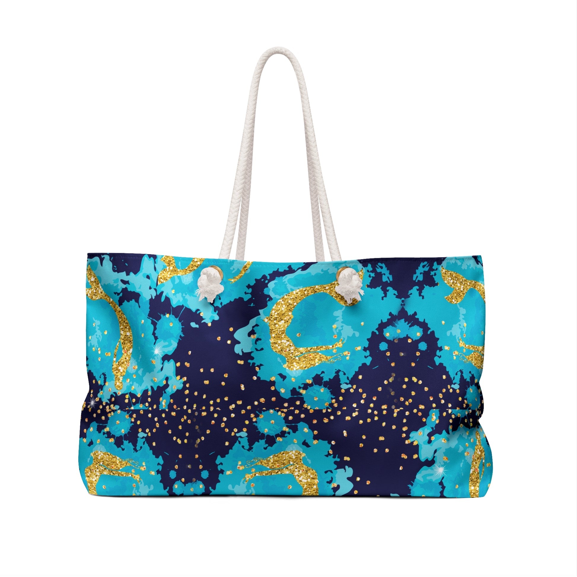 Mermaid Turquoise Gold Weekender Bag