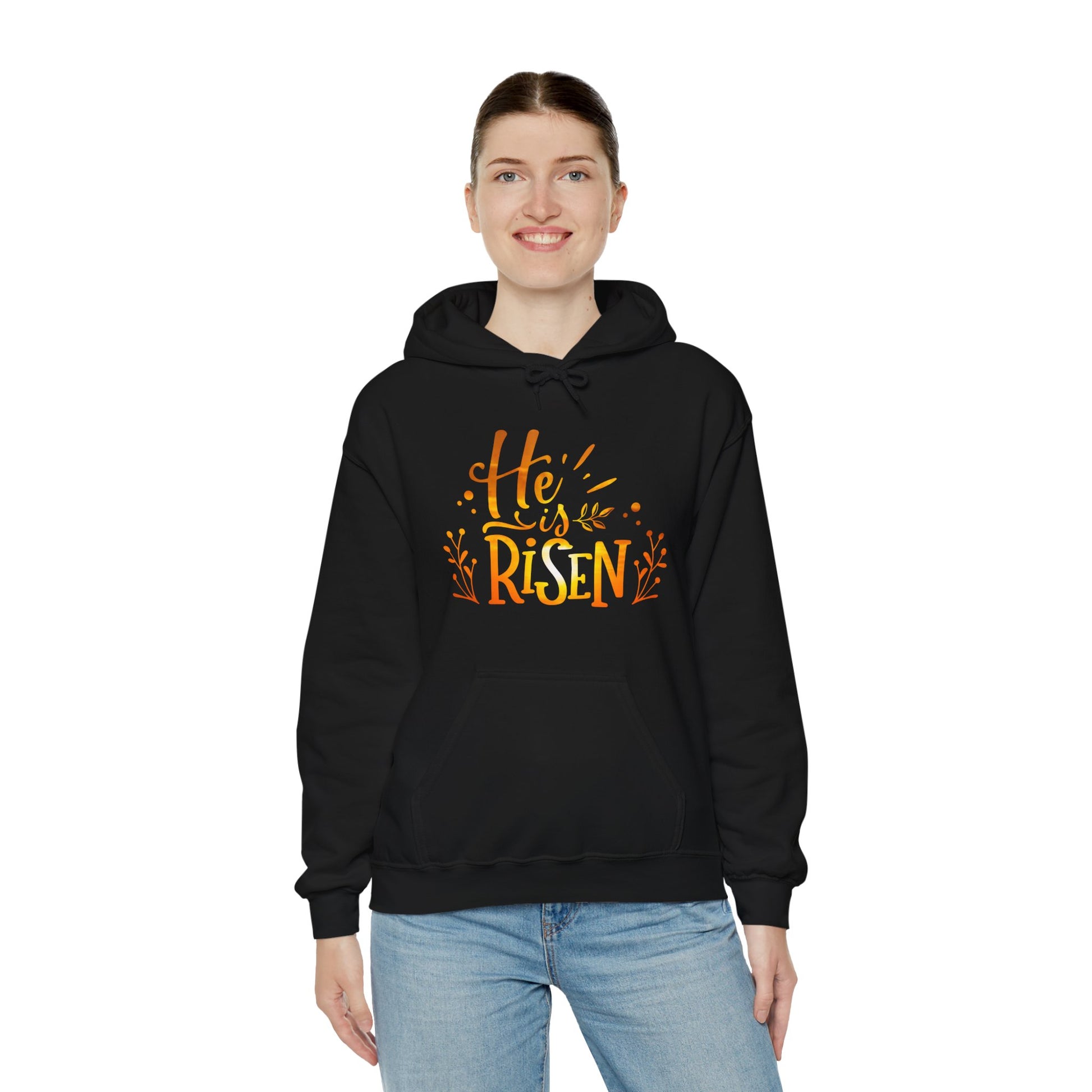 Christian Hooded Sweatshirt He Is Risen Jesus TShirt
