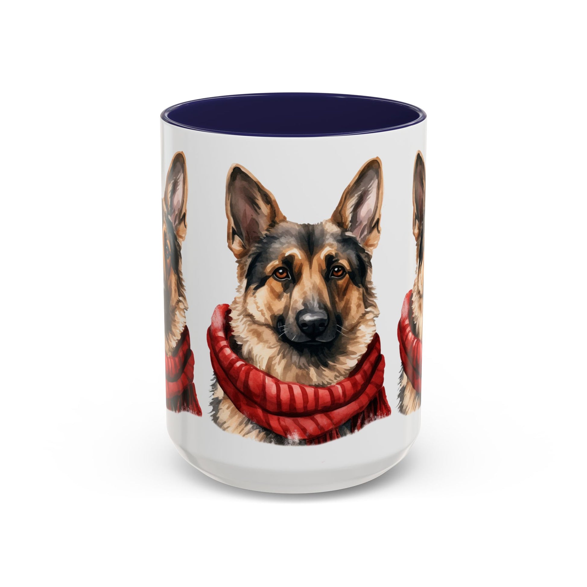 German Shepherd in Red Scarf Accent Coffee Mug | 11oz 15oz
