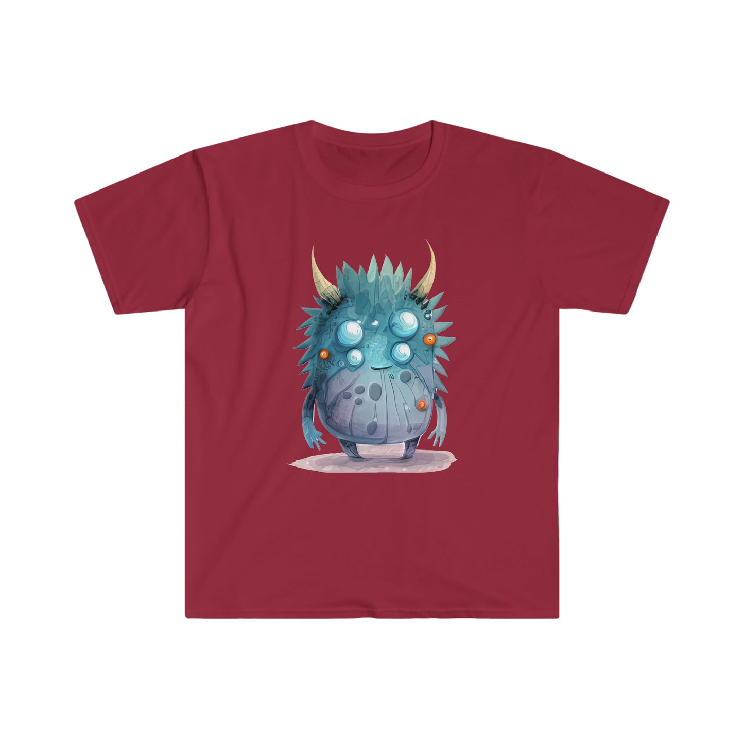 Young Men's Graphic Tee Cute Blue Monster Unisex Softstyle T-Shirt