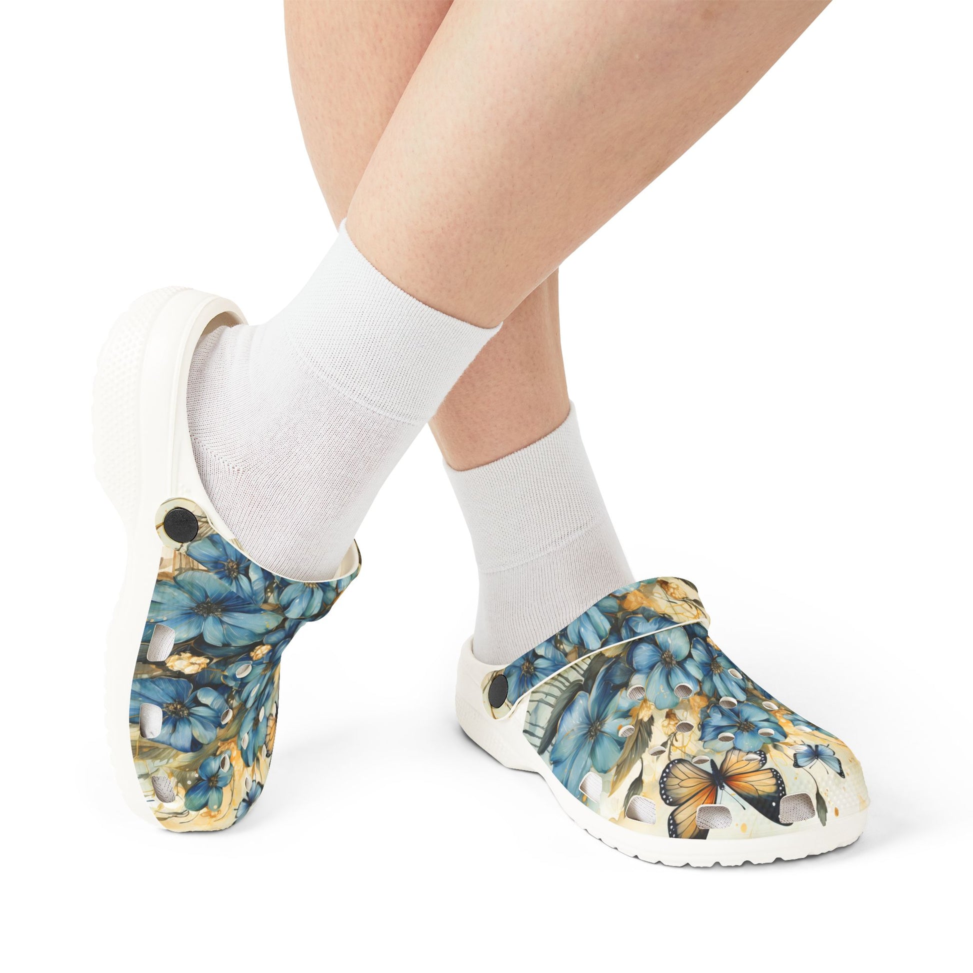 Floral Butterfly EVA Foam Clogs, Garden Party, Casual Slip-Ons
