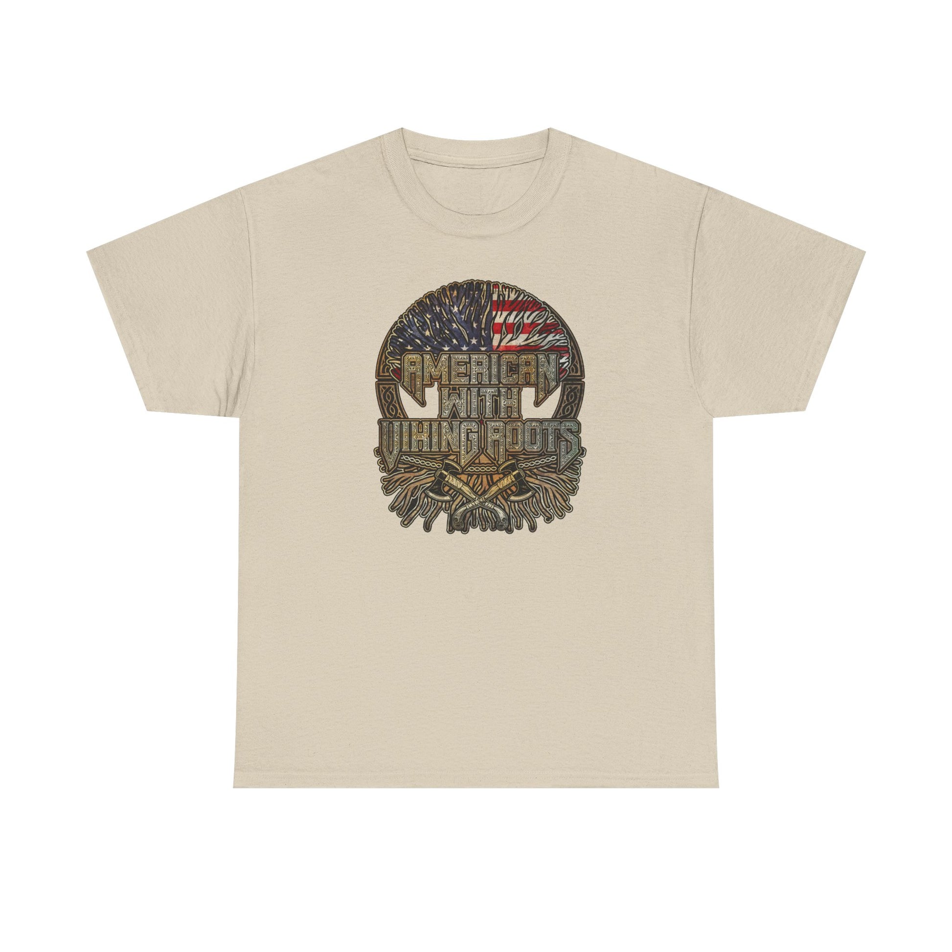 American Roots Viking Patriotic Tee - Father's Day Gift Heavy Cotton T-Shirt