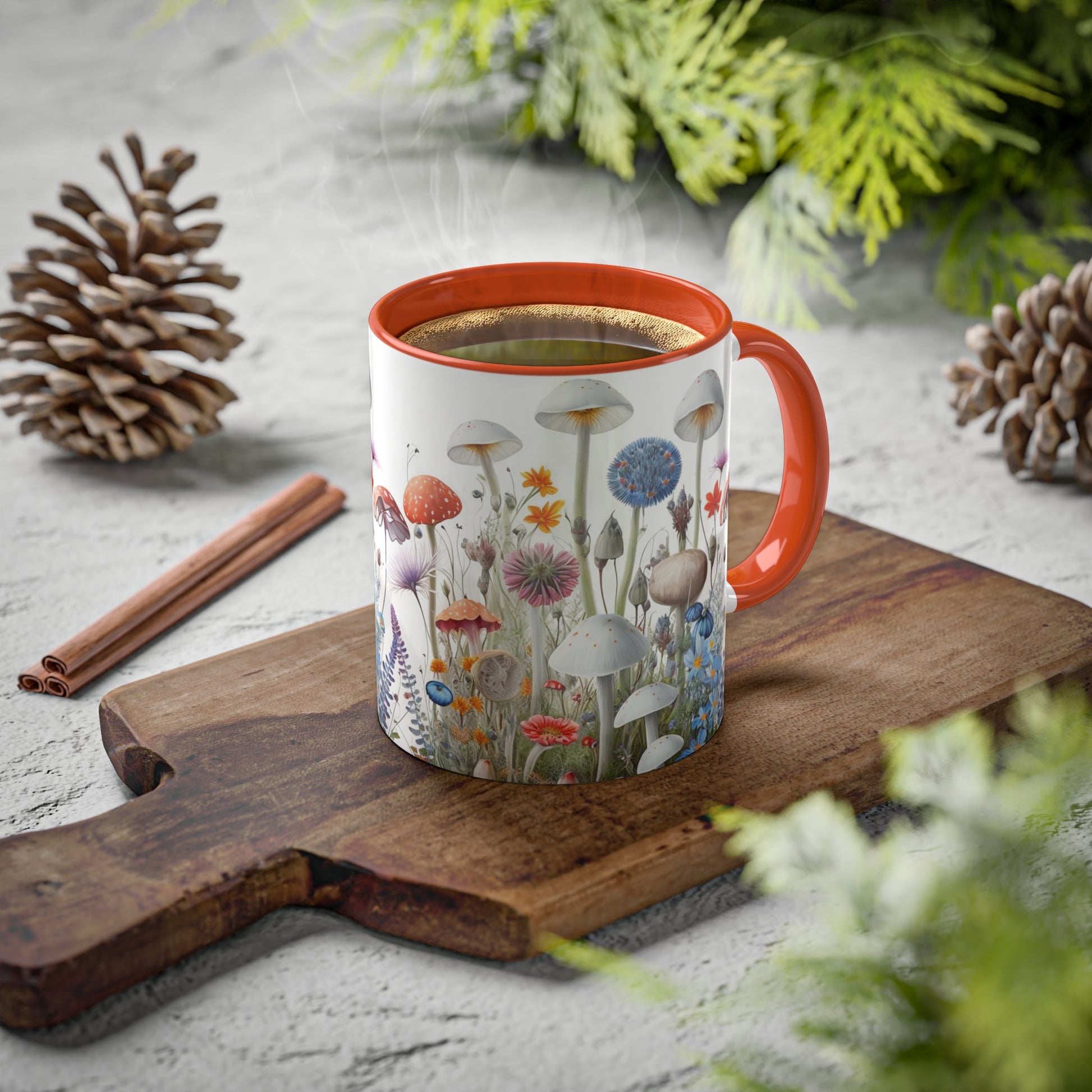 Wild Mushroom Colorful Mugs, 11oz