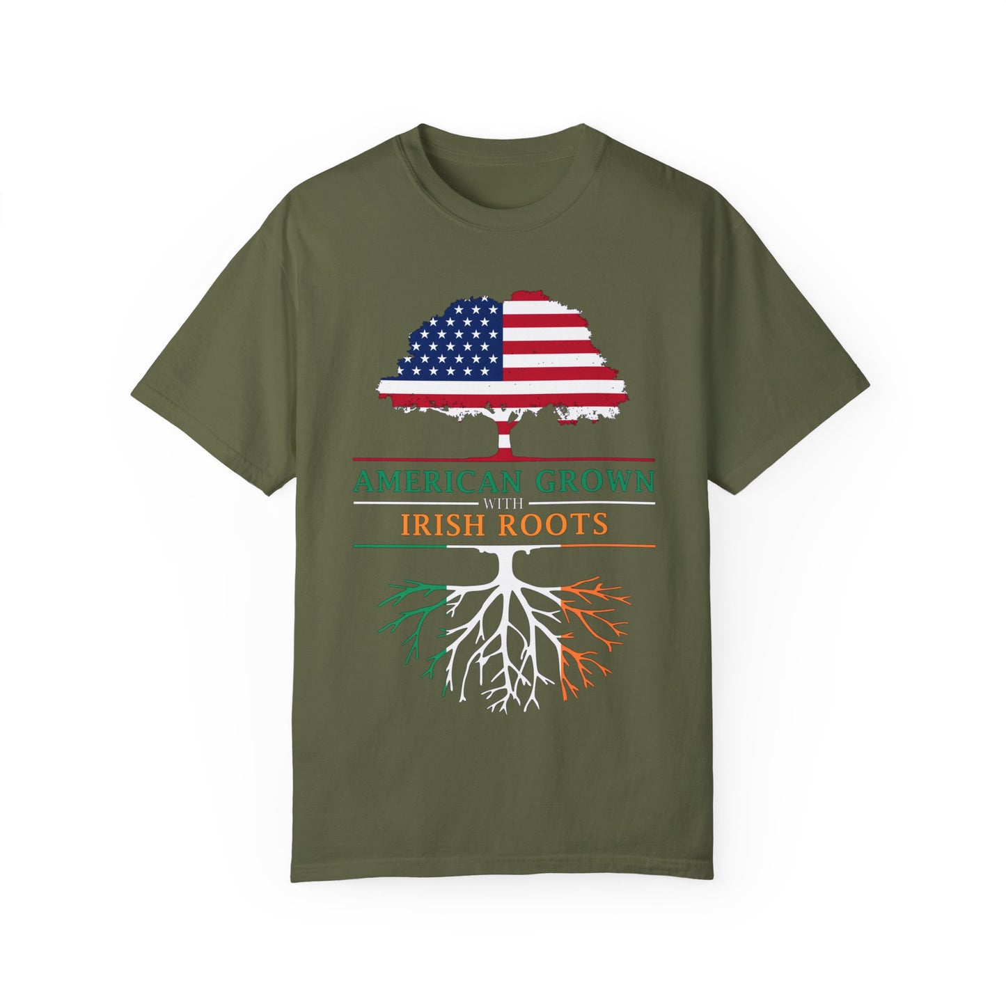 American Grown with Irish Roots T-Shirt, Unisex Tee for St Patrick's Day, Irish Pride, Casual Wear, Gift for Him/Her