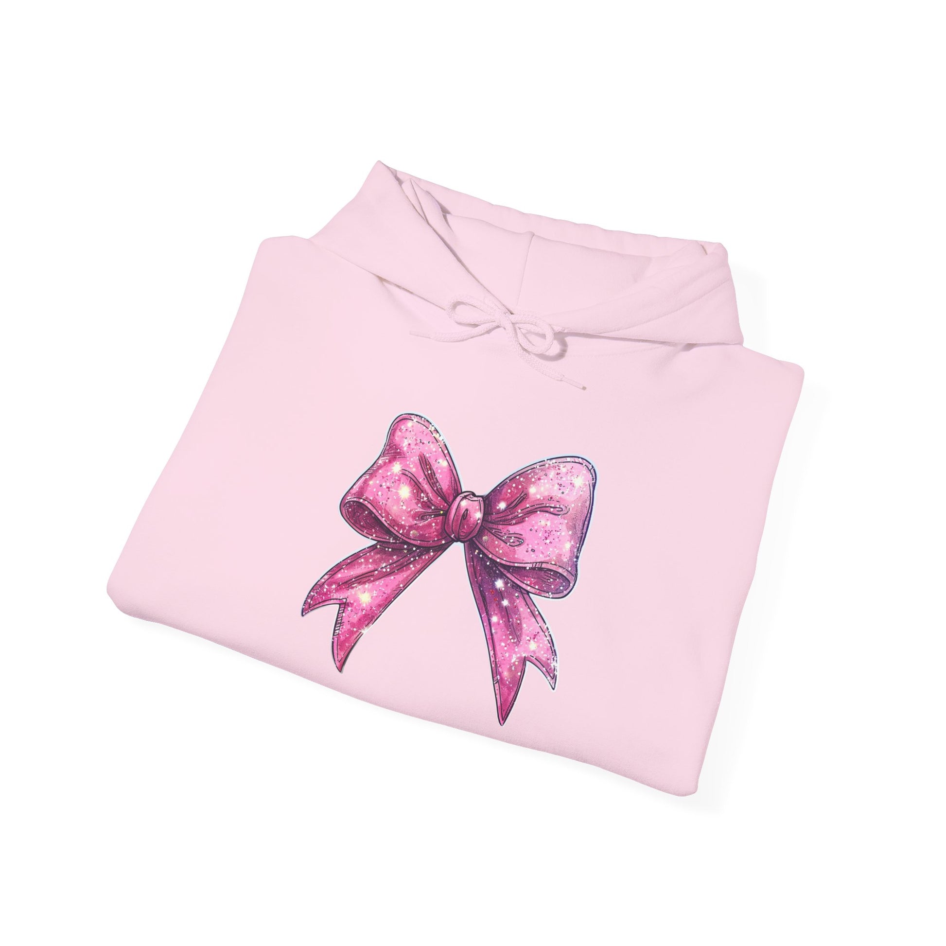 Chic Pink Bow Hoodie - Cozy Fashion, Inspirational Gift, Everyday Wear, Holiday Sweatshirt, Cute Casual Apparel