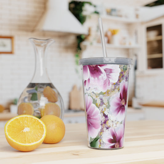 Floral Tumbler, Straw included