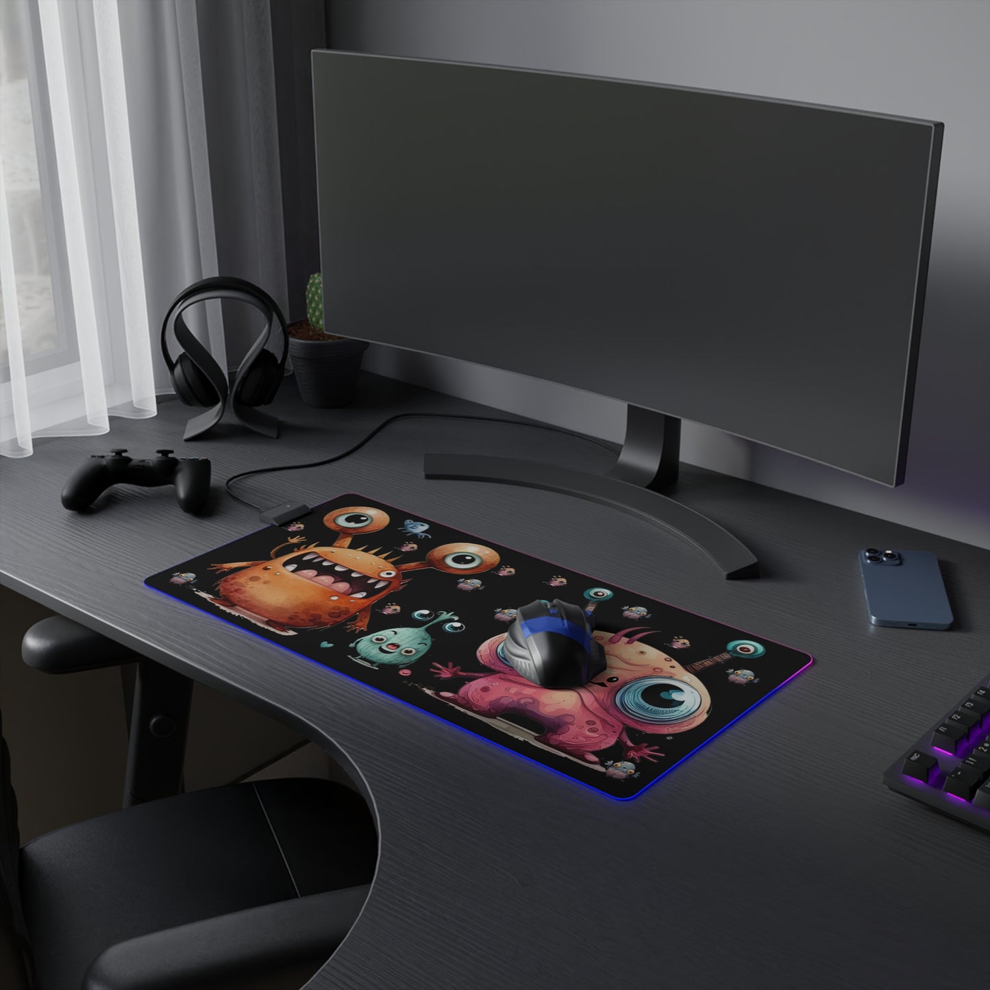 Gamer's Mouse Pad LED Backlit Mouse Pad Gift Idea Mouse Pad