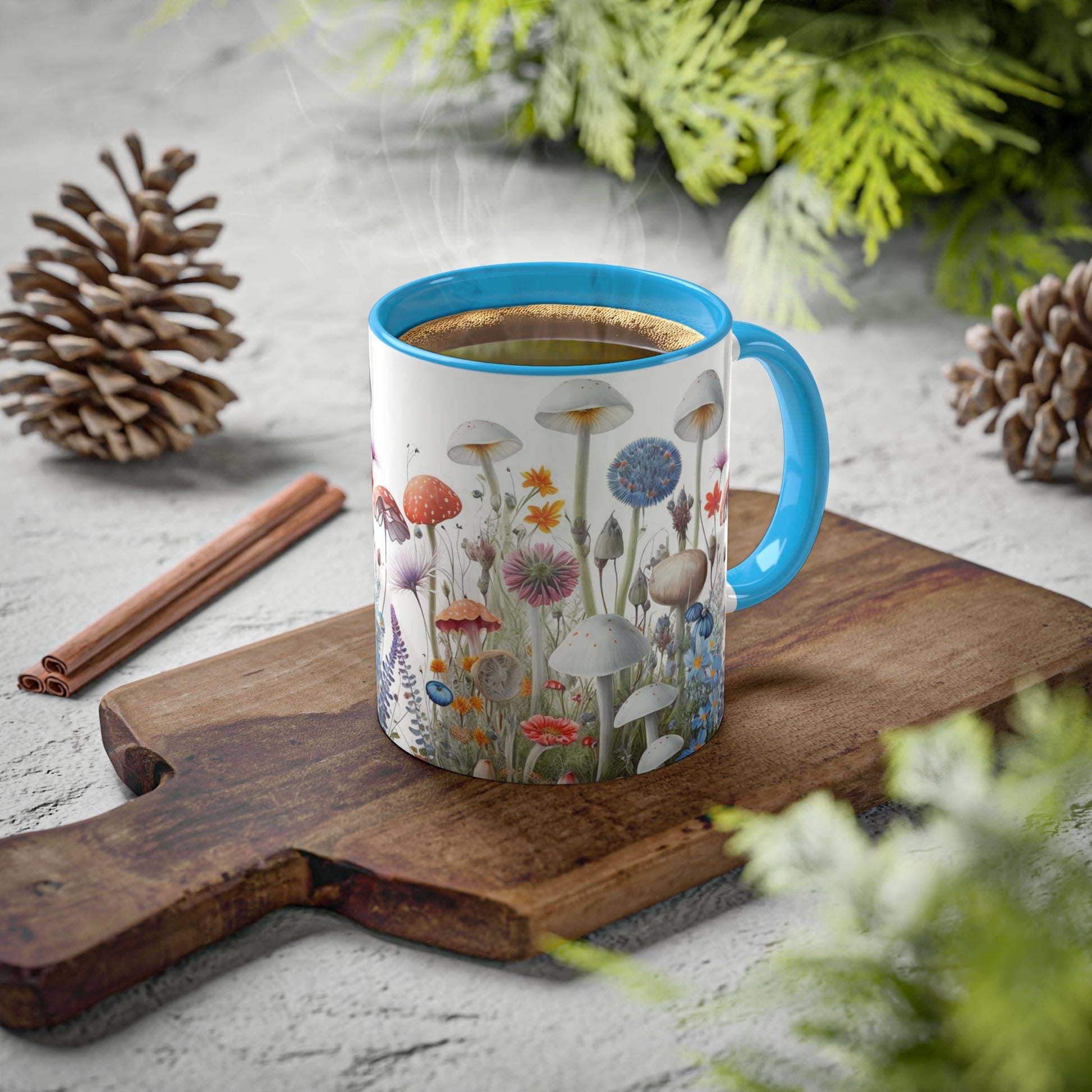 Wild Mushroom Colorful Mugs, 11oz