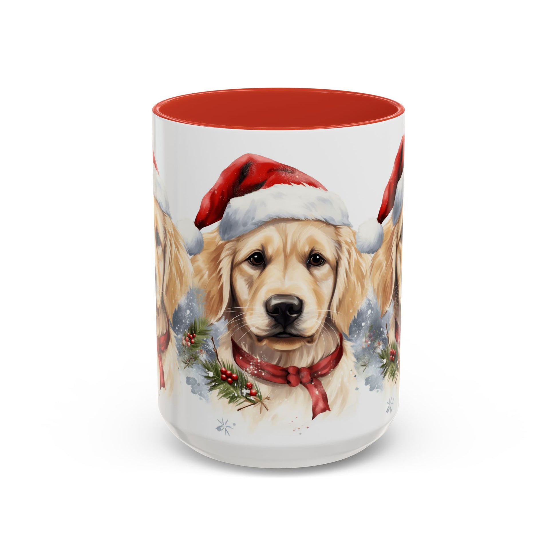 Golden Retriever Christmas Mug — Festive Santa Dog Accent Coffee Cup (11/15oz)