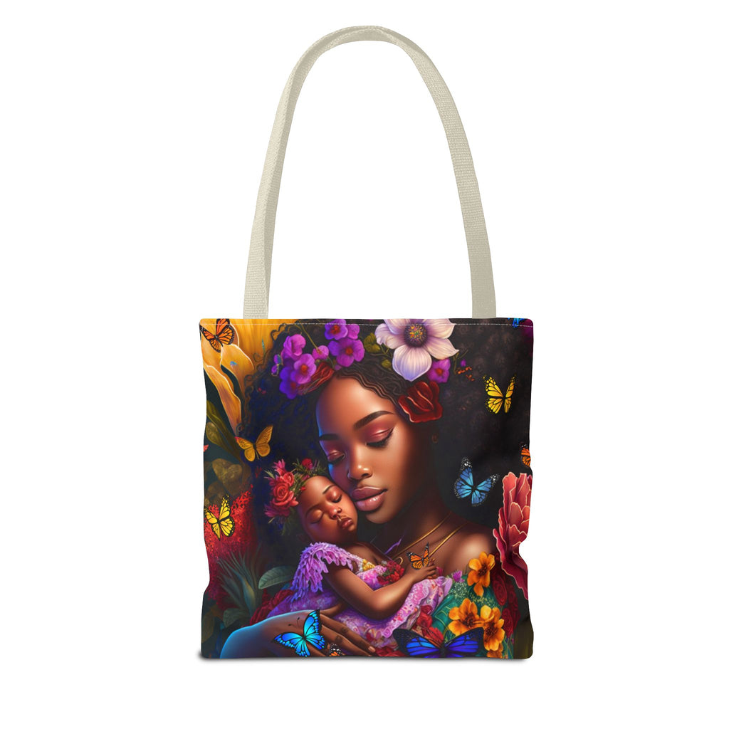 African American Mom with Baby Tote Bag