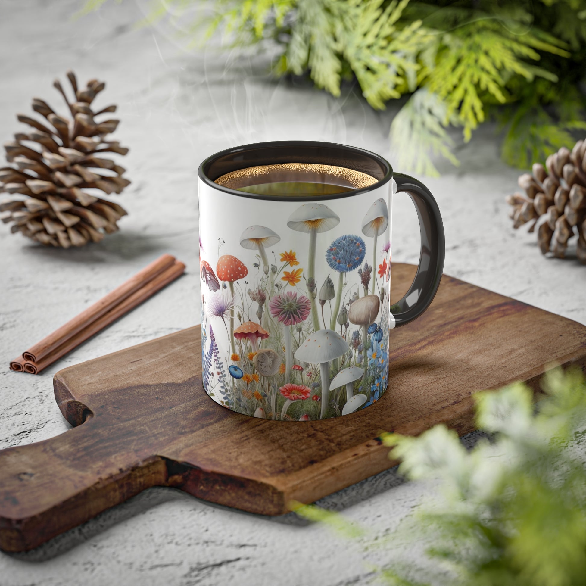 Wild Mushroom Colorful Mugs, 11oz