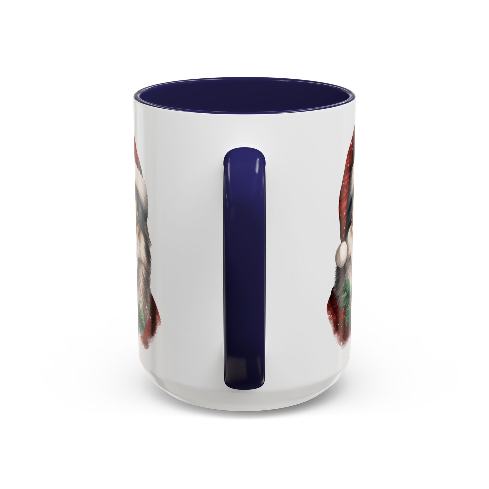 Christmas Husky Accent Coffee Mug – Festive Santa Hat Dog Holiday Gift (11/15oz)