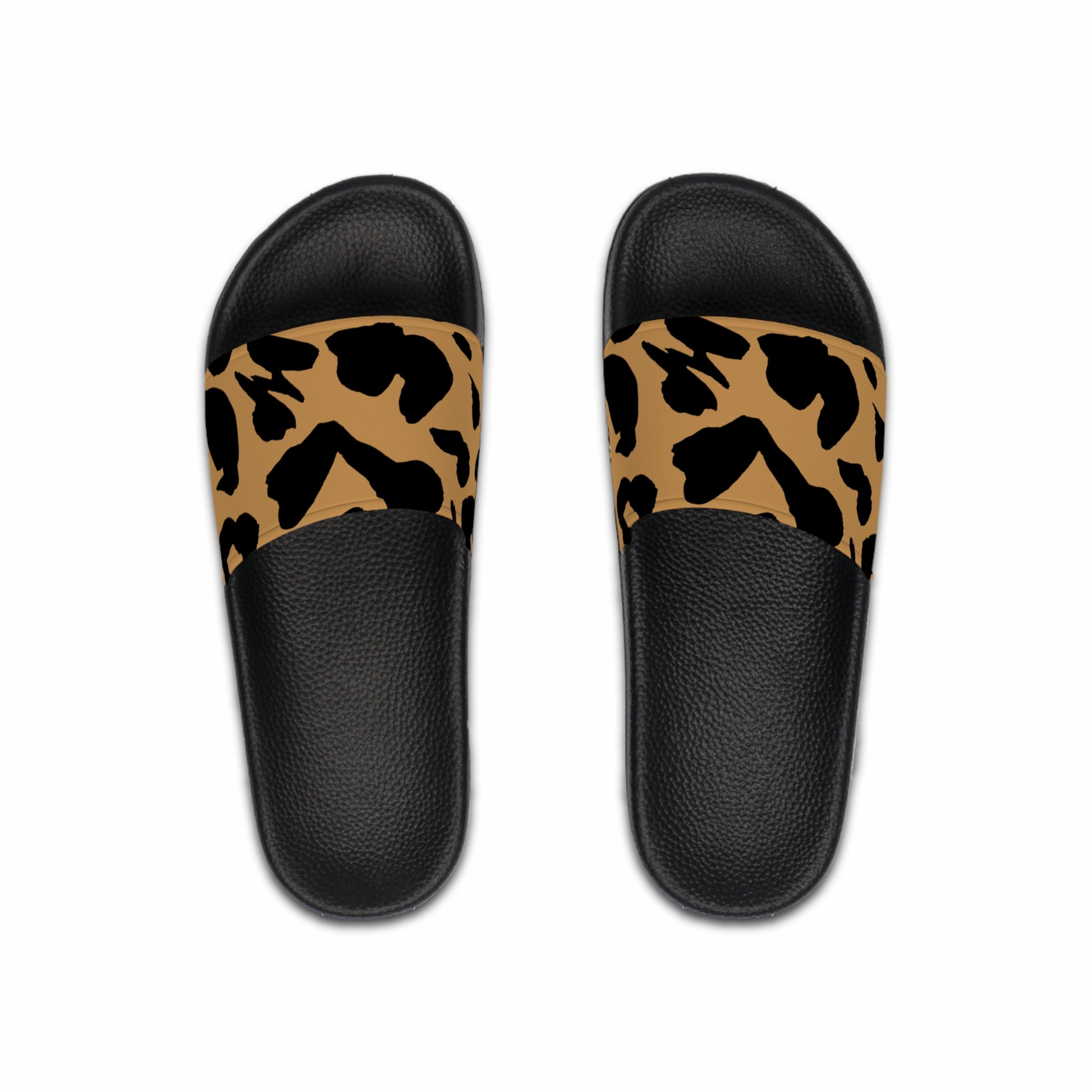 Trendy Leopard Print Slide Sandals, Relaxed Summer Footwear, Casual Slide Sandals for Men, Vacation Essentials, Poolside Wear
